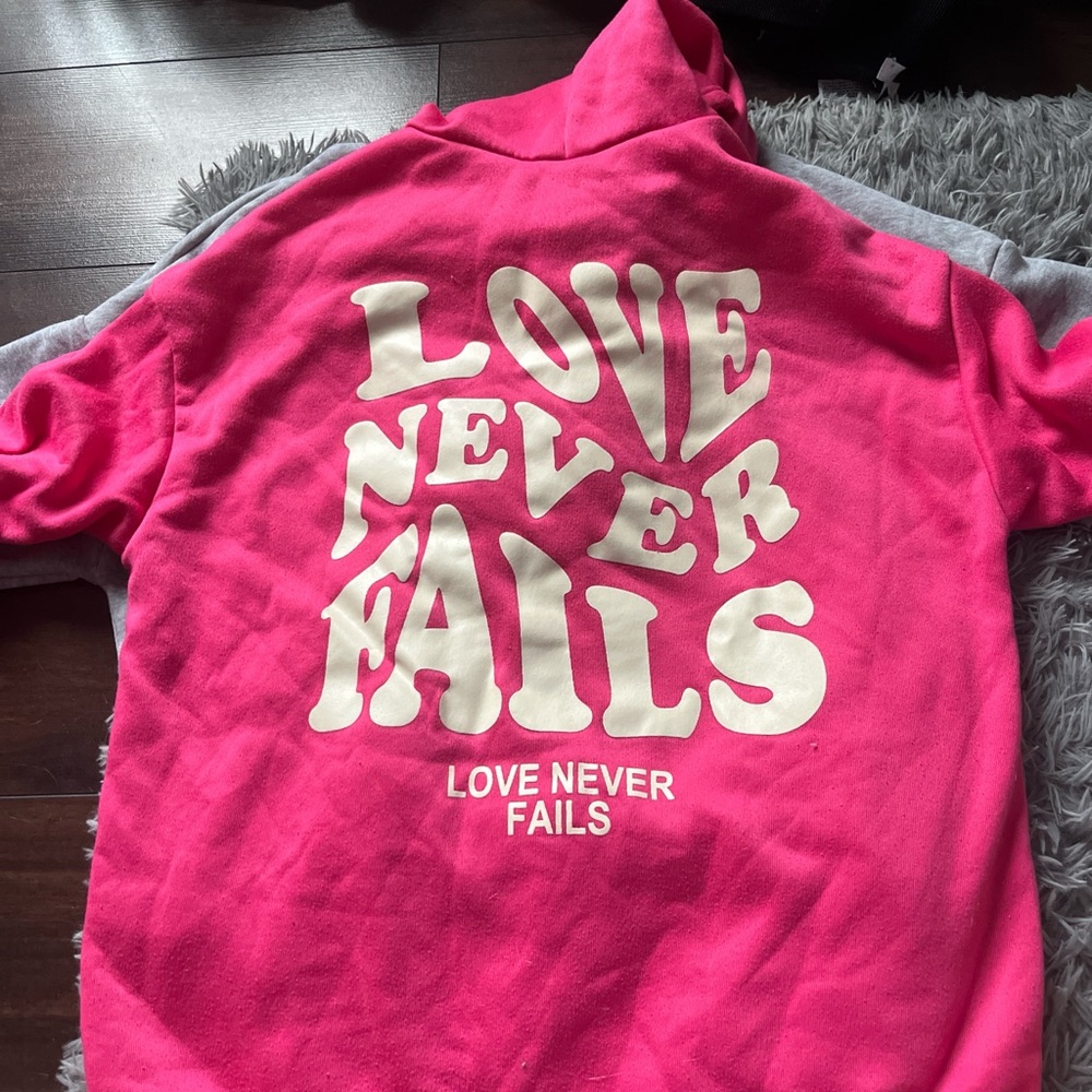 SHEIN Pink and White Sweatshirt Vibrant Graphic Design